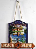 SURF PISTOL PLAQUE BEACH SIGN  beach surf 30X26