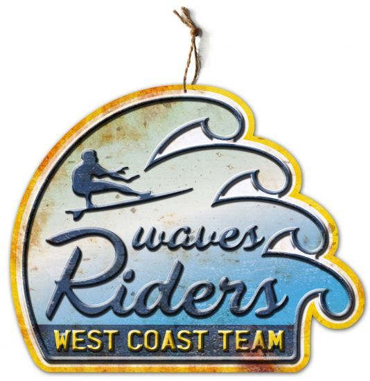 SURF PISTOL PLAQUE WAVE RIDER 32X26