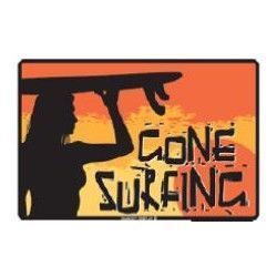 SURF PISTOL PLAQUE GONE SURFING SUNSET
