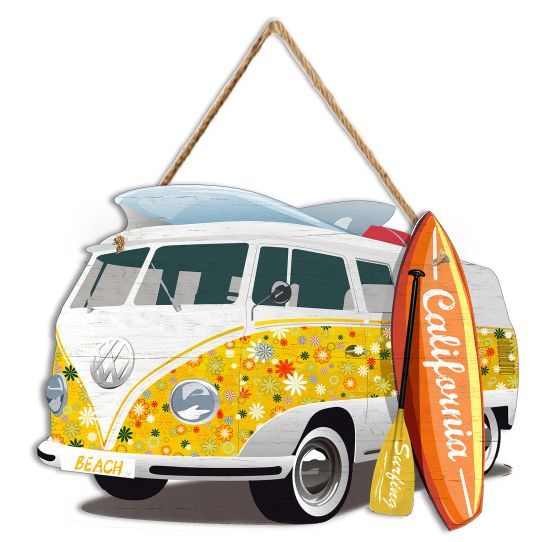 SURF PISTOL PLAQUE MINI BUS CALIFORNIA