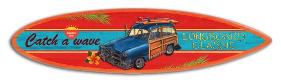 SURF PISTOL TABLEAU WOOD LONGBOARD CLASSIC